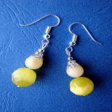 Calcite and Chrysoberyl Faceted, Earrings